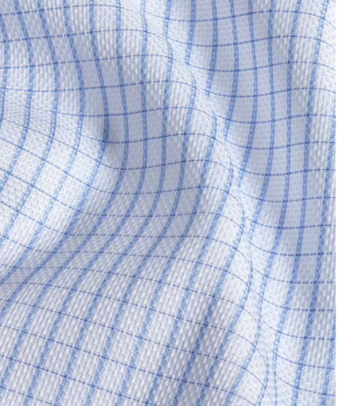 David Donahue White & Blue Grid Check Dress Shirt – Savile Lane