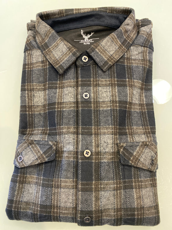 Nicoby FLANNEL STRETCH KNIT OVER SHIRT