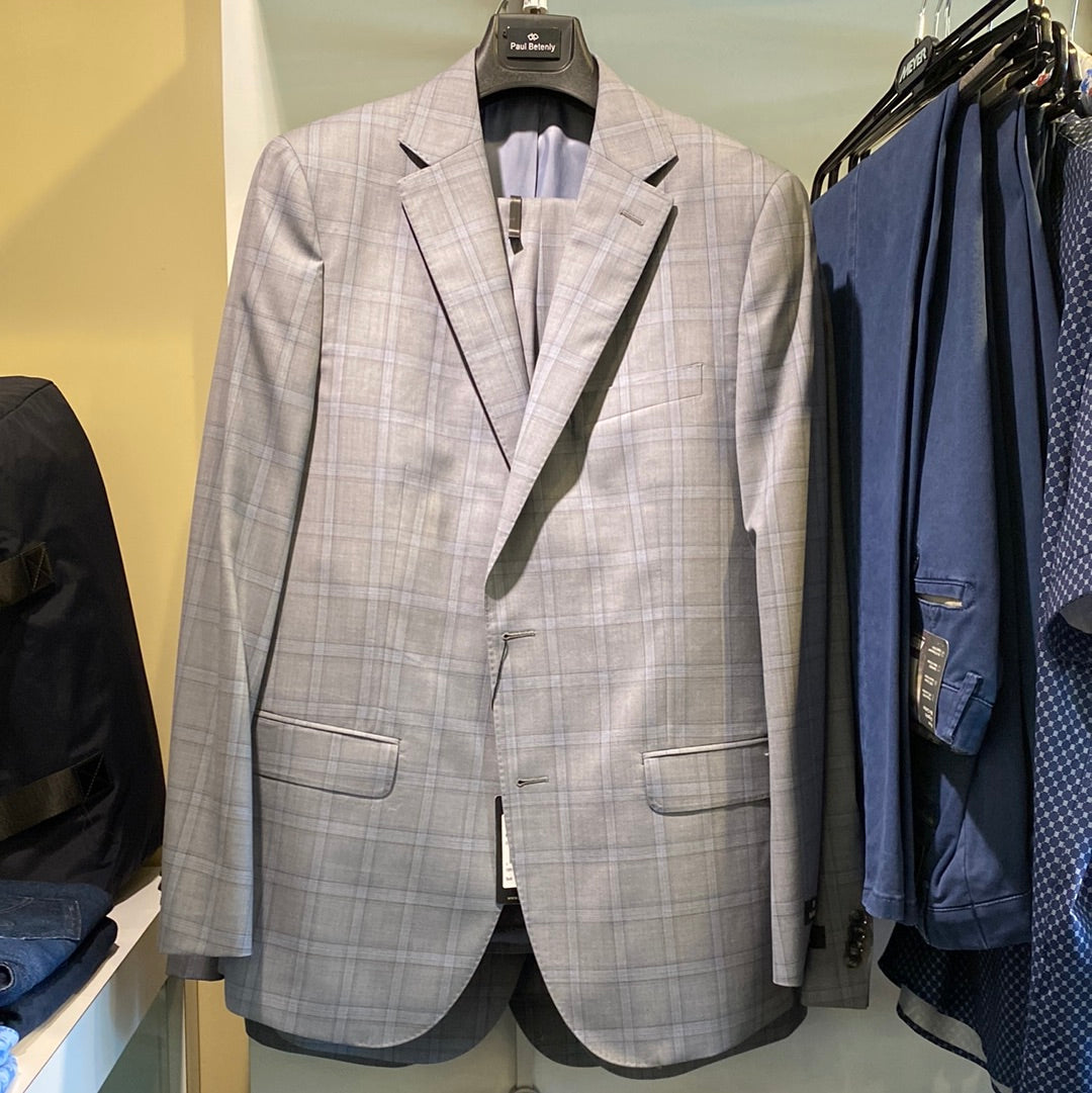 Paul Betenly Grey/Light Blue Windowpane Suit – Savile Lane