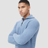 Bugatchi Fisherman Rib Stitch Quarter Zip Sweater