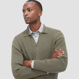 Bugatchi Mixed Stitch Johnny Collar Sweater