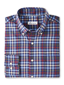 Peter Millar Carlow Crown Lite Cotton-Blend Sport Shirt in Navy