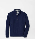 Peter Millar Ruxton Rib Button Mock Sweater