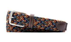 Martin Dingman Newport Woven Italian Rayon Elastic Belt - Autumn Multi