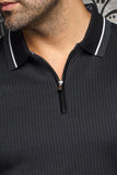 AU NOIR POLO LONG SLEEVE | FEDERICO, Black