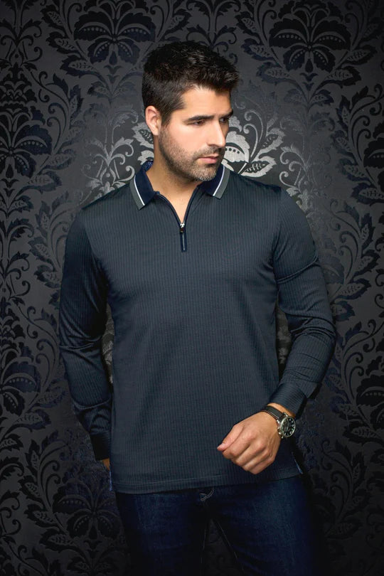 AU NOIR POLO LONG SLEEVE | FEDERICO, Olive