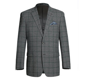 Men's Classic Fit Plaid Blazer Wool Blend Sport Coat - Savile Lane